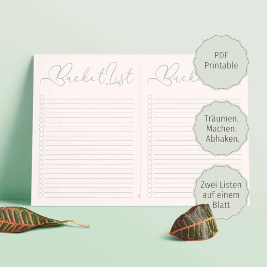 Bucket List Vorlage (PDF)