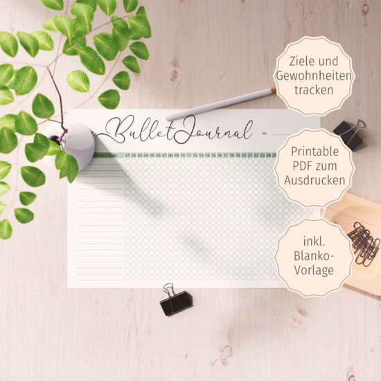 Bullet Journal Vorlage: PDF zum Ausdrucken (Printable)