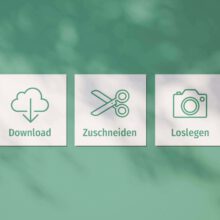 So funktioniert's: Foto-Challenge Hochzeit runterladen, ausdrucken, 72 Aufgaben + Blanko-Aufgaben ausschneiden.