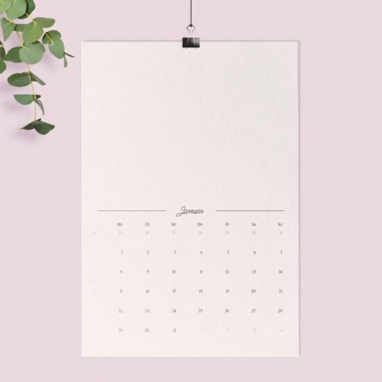 Schöner Foto-Kalender zum Ausdrucken (PDF) - Vorlage