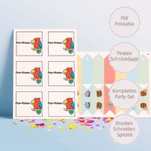 Piraten-Party-Bundle zum Kindergeburtstag: mit Deko & Schnitzeljagd (Schatzsuche). PDF zum downloaden