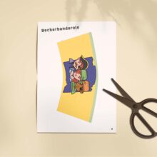 Vorlage Becher-Banderole (PDF): Piraten-Party