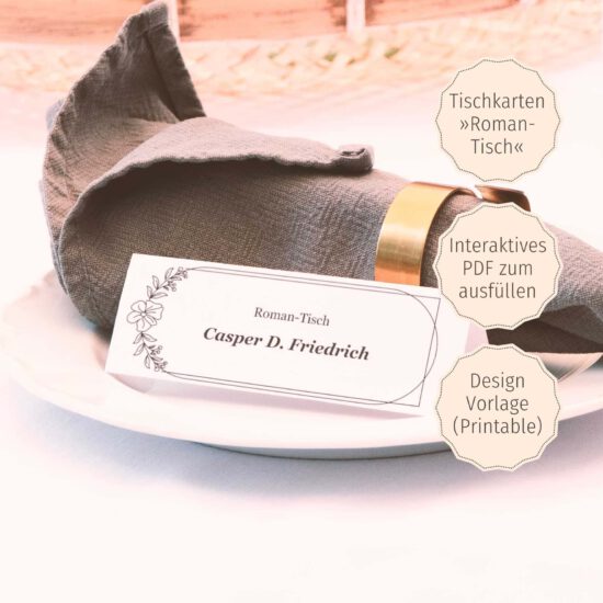Tischkarten-Set zur Hochzeit (PDF)