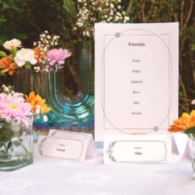 Tischkarten und Platzkarten: Interaktive PDF-Vorlage zum Bearbeiten