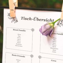 Tischkarten mit Blumen-Muster (PDF)