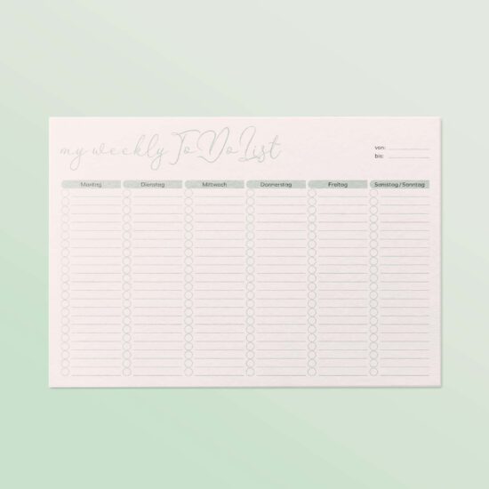 To-Do-Liste (Woche), PDF-Vorlage